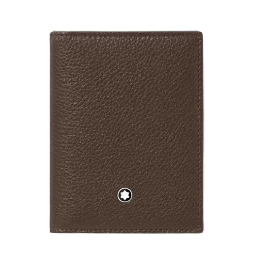 Montblanc Soft Grain card holder 4cc dark brown leather