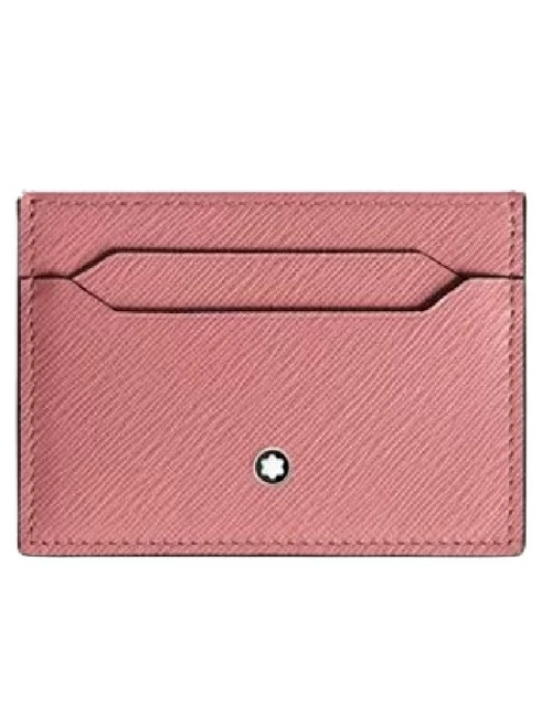 تحميل الصورة إلى عارض المعرض، Montblanc Sartorial Pink Leather Card Holder - 5 Cards
