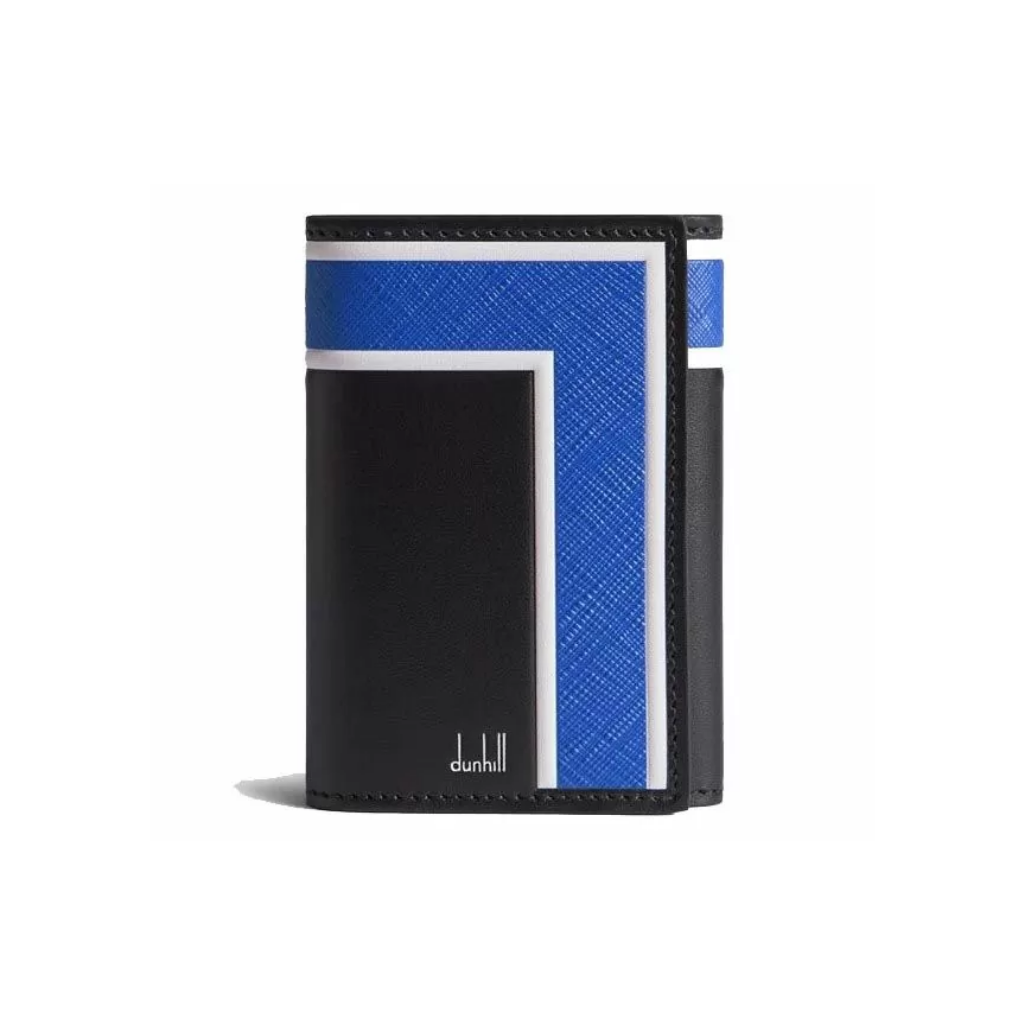 Dunhill Archive Deco Key Case Black / Blue Leather