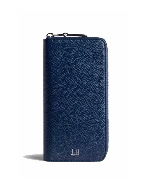 تحميل الصورة إلى عارض المعرض، Dunhill Cadogan Zip Coat Wallet 8cc navy
