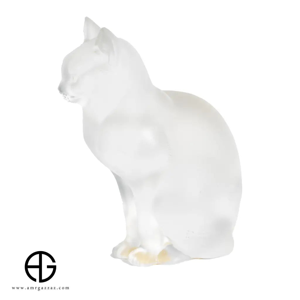 Crystal Lalique France Seated Cat