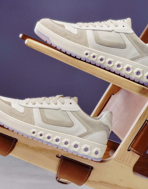 Load image into Gallery viewer, Sneaker 001 - Dusk Lavender | Luxury white sneakers with an edge
