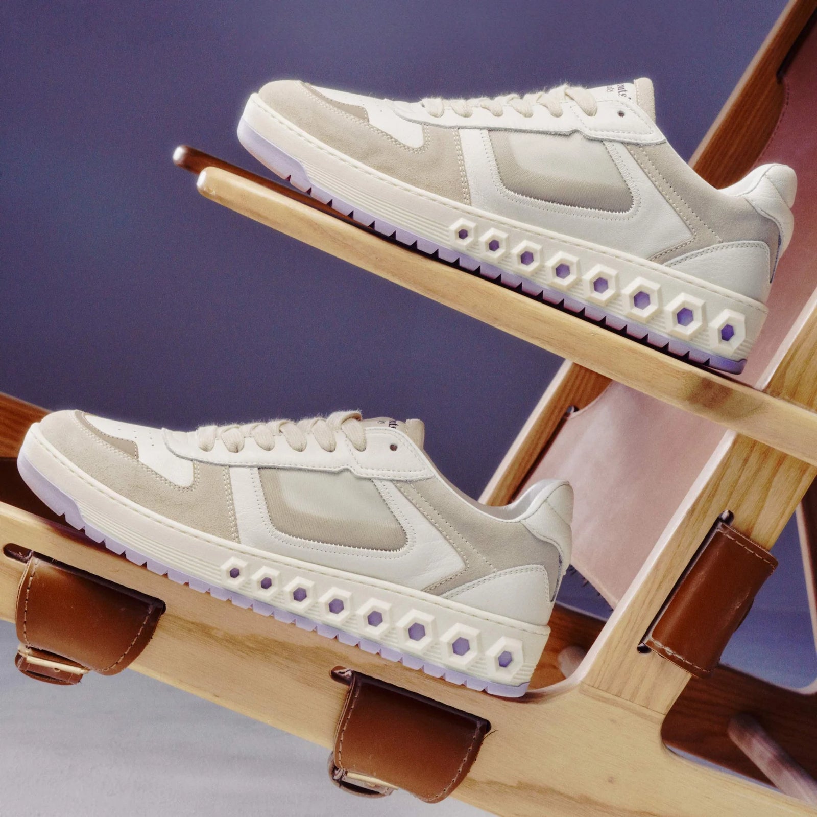 Sneaker 001 - Dusk Lavender | Luxury white sneakers with an edge