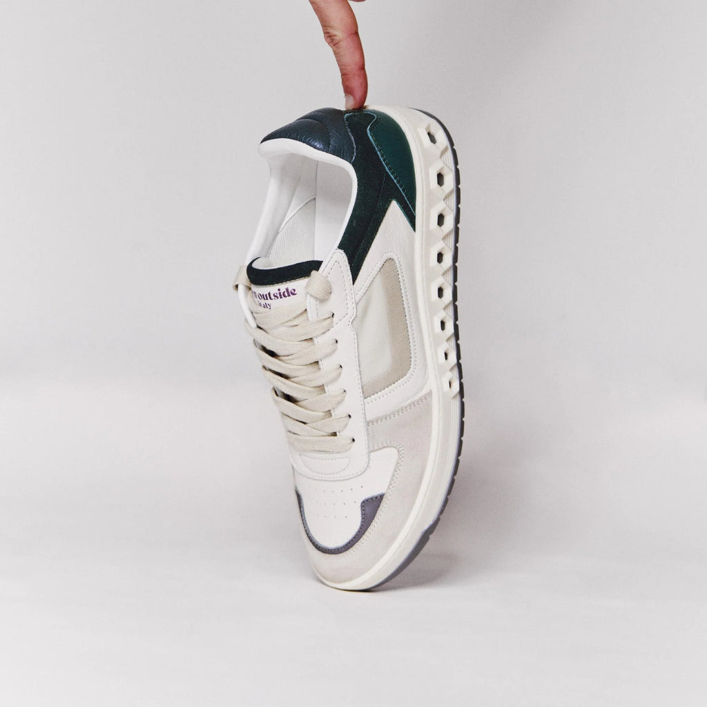 Sneaker 001 - White & Aurora Green | The most comfortable luxury sneaker