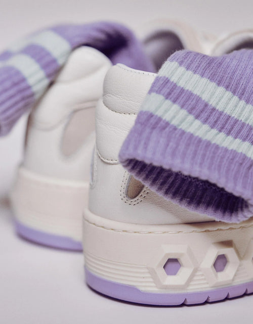 Load image into Gallery viewer, Sneaker 001 - Dusk Lavender | Luxury white sneakers with an edge
