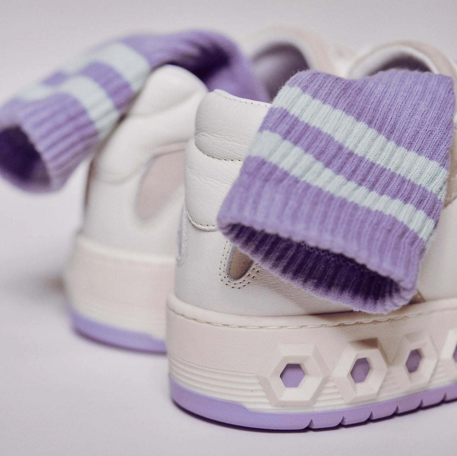 Sneaker 001 - Dusk Lavender | Luxury white sneakers with an edge