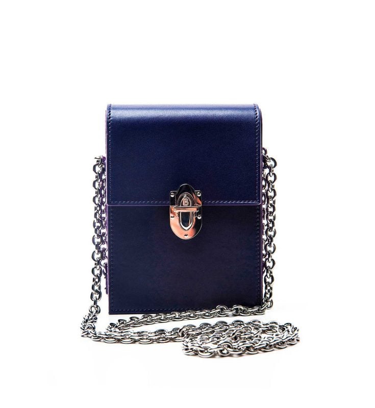 Gigi Mini Purple leather Chain bag