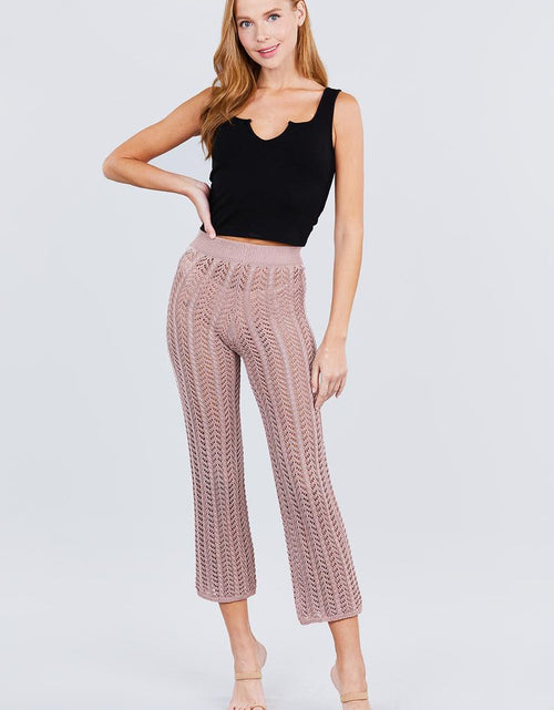تحميل الصورة إلى عارض المعرض، Ivorynn Crochet Hollow Out Beach Pants – High Waisted Summer Knit Trousers
