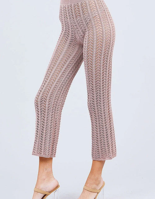 تحميل الصورة إلى عارض المعرض، Ivorynn Crochet Hollow Out Beach Pants – High Waisted Summer Knit Trousers

