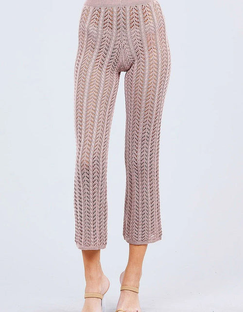 تحميل الصورة إلى عارض المعرض، Ivorynn Crochet Hollow Out Beach Pants – High Waisted Summer Knit Trousers
