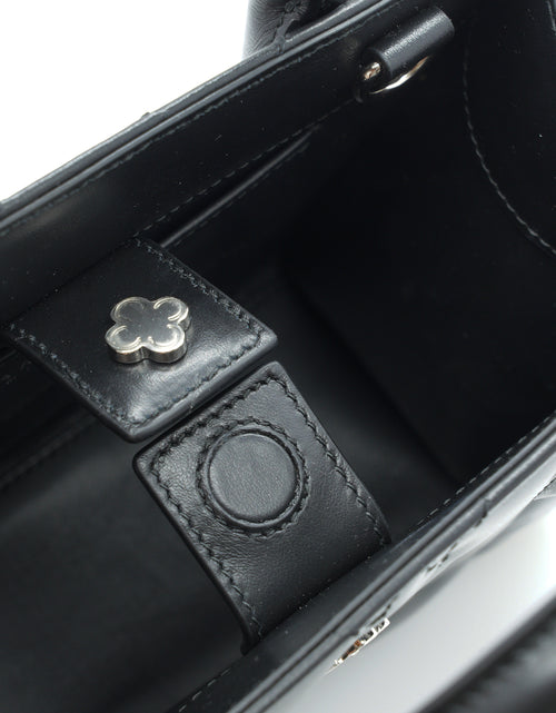 Load image into Gallery viewer, Black quilted leather small tote bag
