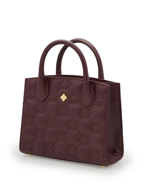 Load image into Gallery viewer, Tote Small Burgundy Quilted Calf Leather Tote Bag
