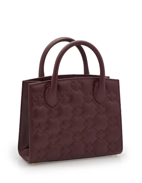 Load image into Gallery viewer, Tote Small Burgundy Quilted Calf Leather Tote Bag
