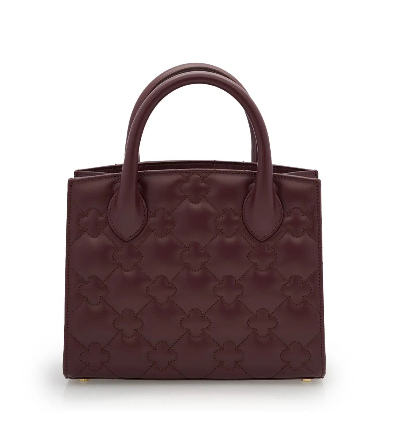 Tote Small Burgundy Quilted Calf Leather Tote Bag