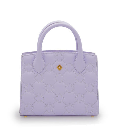 Load image into Gallery viewer, Lilac quilted leather small tote bag
