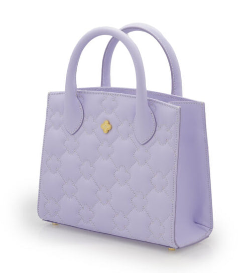 Load image into Gallery viewer, Lilac quilted leather small tote bag
