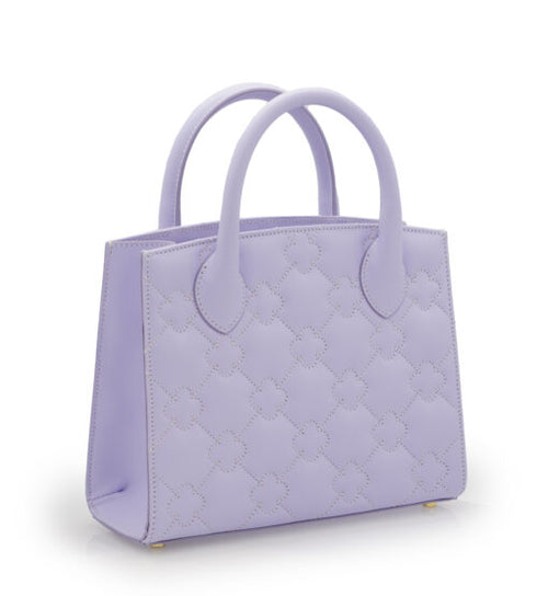 Load image into Gallery viewer, Lilac quilted leather small tote bag

