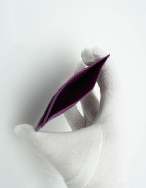 Load image into Gallery viewer, Crocodile Purple leather card holder
