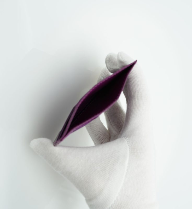 Crocodile Purple leather card holder