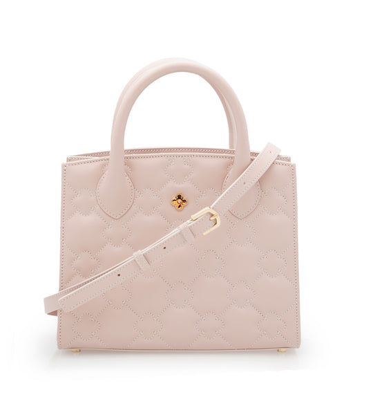 Powder quilted leather small tote bag