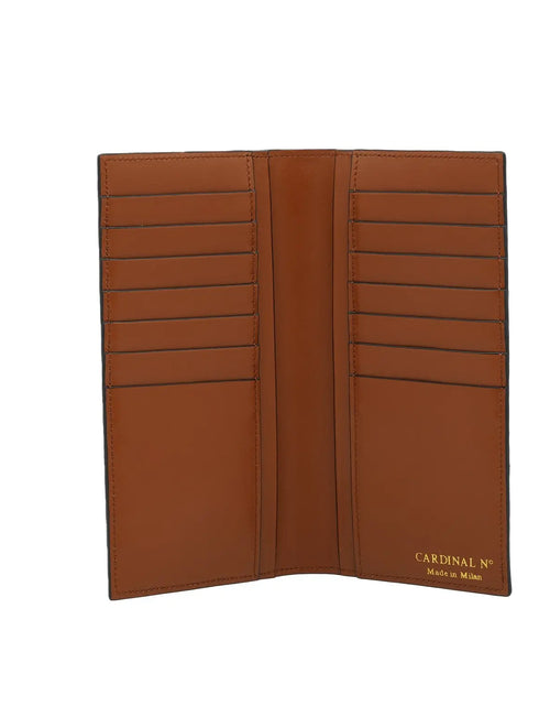 Load image into Gallery viewer, Cognac Crocodile-Embossed Calf Leather Wallet
