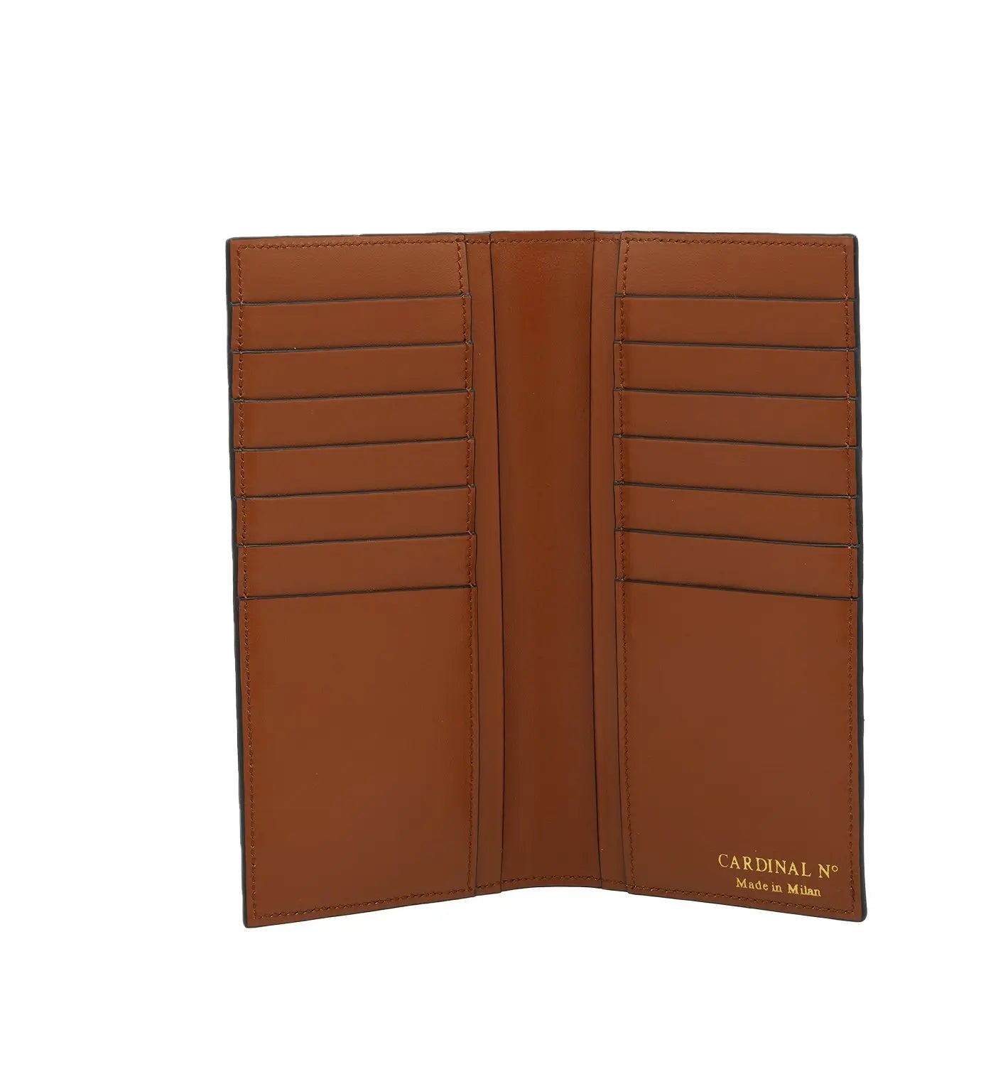 Cognac Crocodile-Embossed Calf Leather Wallet