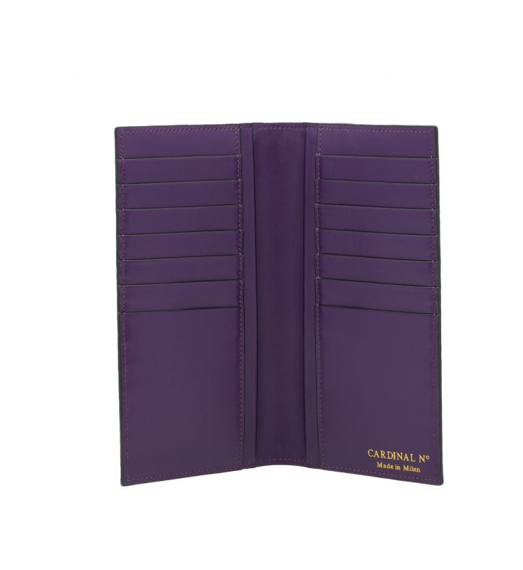 Croc embossed purple leather wallet