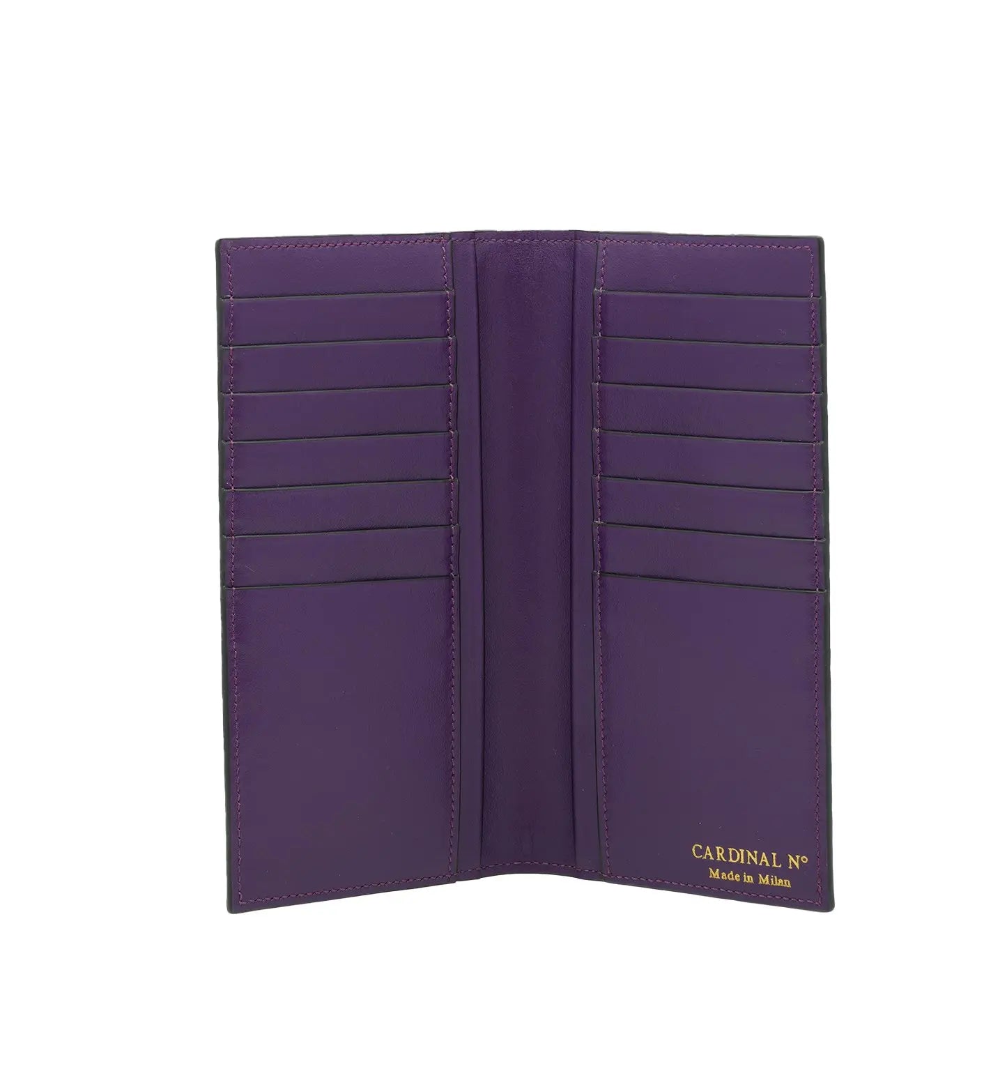 Purple Crocodile-Embossed Calf Leather Wallet