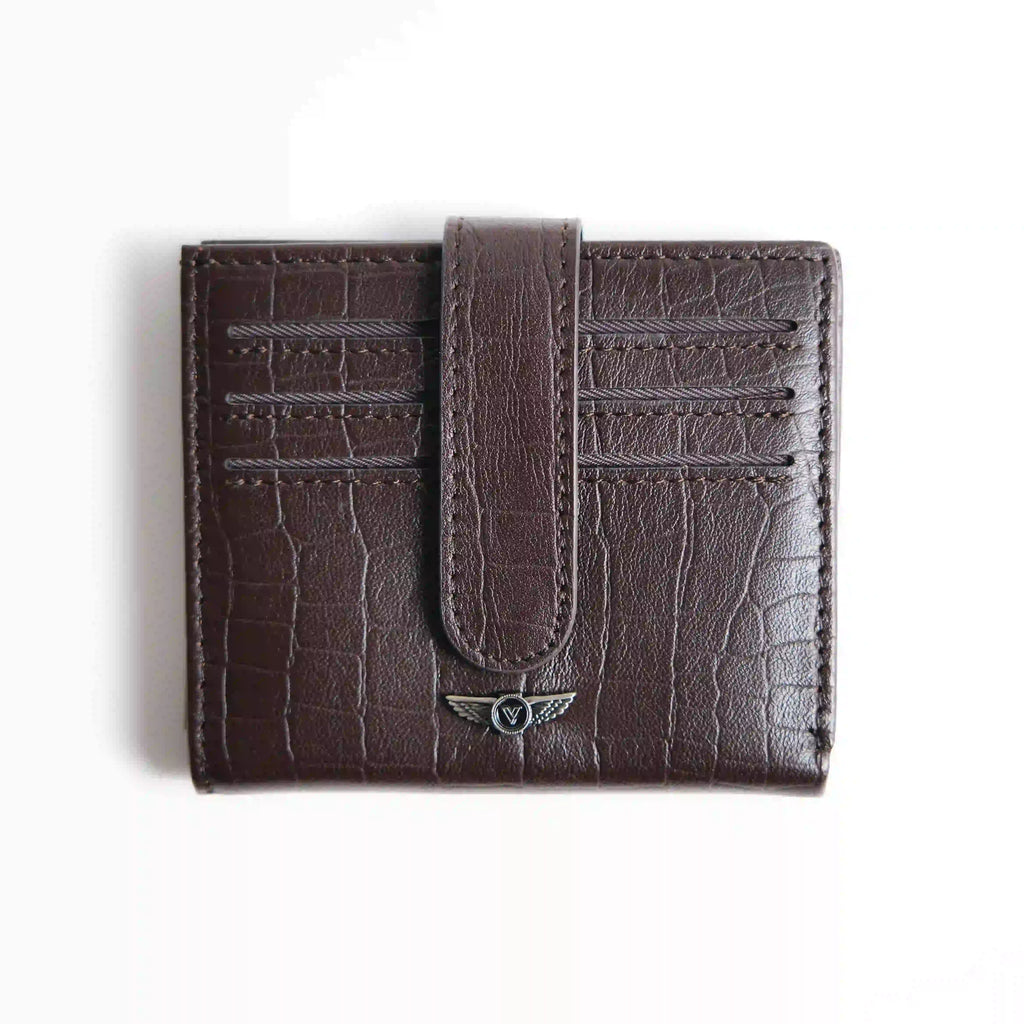 Men’s Genuine Leather Wallet – Brown Croc Embossed – Verutti VRW-5006-2