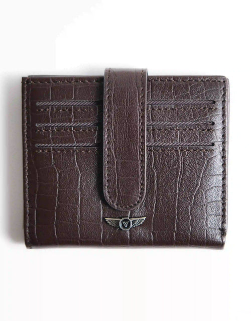 تحميل الصورة إلى عارض المعرض، Men’s Genuine Leather Wallet – Brown Croc Embossed – Verutti VRW-5006-2

