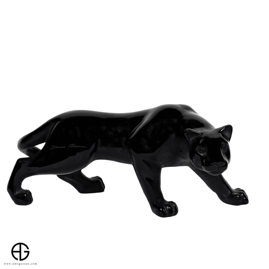 Daum Black Panther Pate de Verre Glass