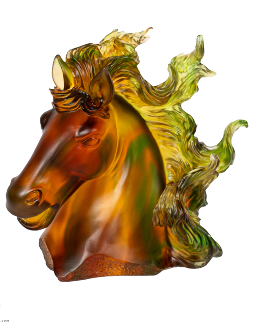 تحميل الصورة إلى عارض المعرض، A PATE-DE-VERRE CRSTAL  HORSE HEAD
