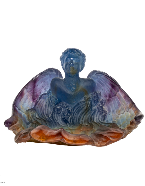 تحميل الصورة إلى عارض المعرض، Daum Pate de Verre Angel French Art Glass
