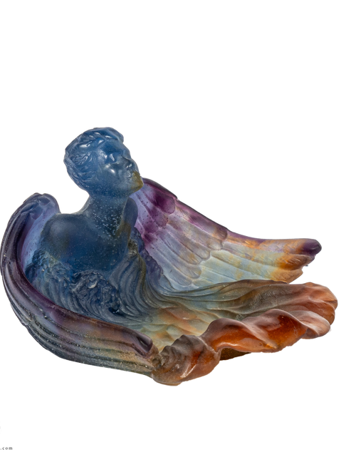 تحميل الصورة إلى عارض المعرض، Daum Pate de Verre Angel French Art Glass
