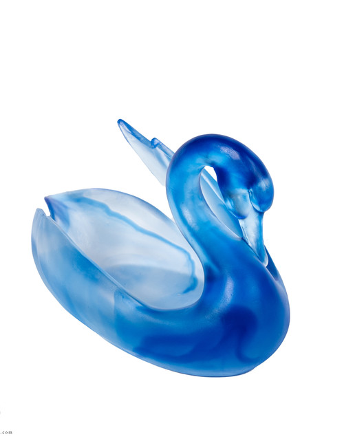 تحميل الصورة إلى عارض المعرض، A PATE-DE-VERRE SWAN GLASS SCULPTURE
