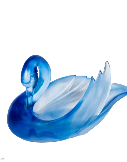 تحميل الصورة إلى عارض المعرض، A PATE-DE-VERRE SWAN GLASS SCULPTURE
