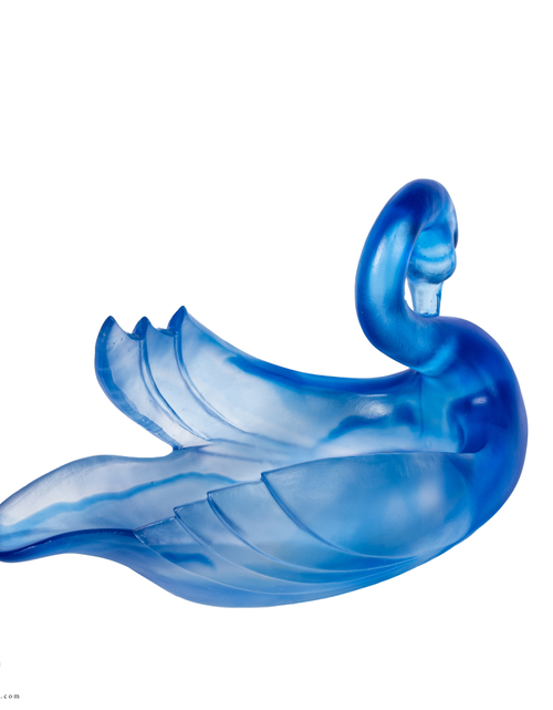 تحميل الصورة إلى عارض المعرض، A PATE-DE-VERRE SWAN GLASS SCULPTURE
