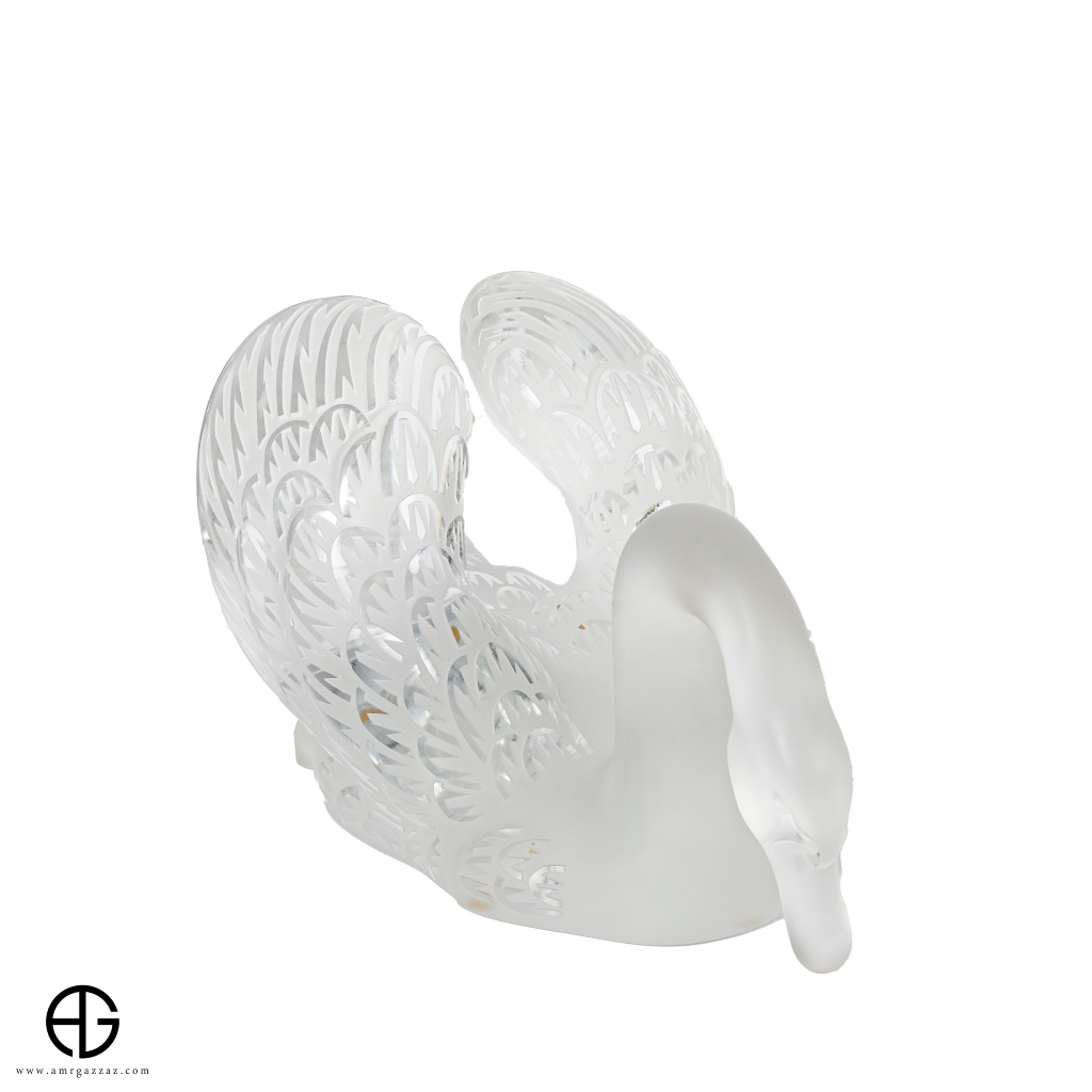 Lalique Swan Sculpture Head Down Clear