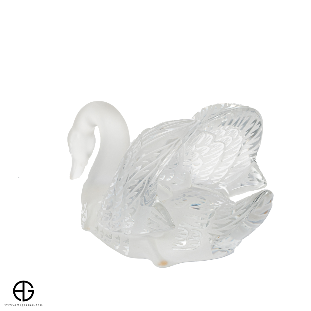 Lalique Swan Sculpture Head Down Clear