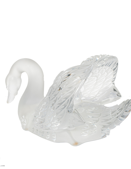 تحميل الصورة إلى عارض المعرض، Lalique Swan Sculpture Head Down Clear
