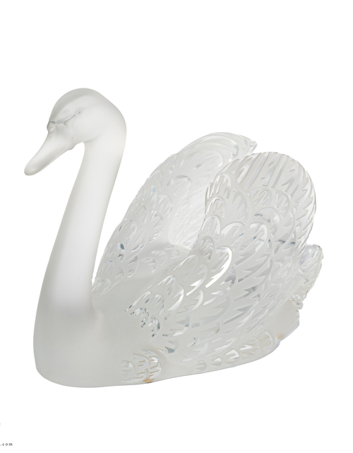 تحميل الصورة إلى عارض المعرض، Lalique Swan Sculpture Head Up Clear
