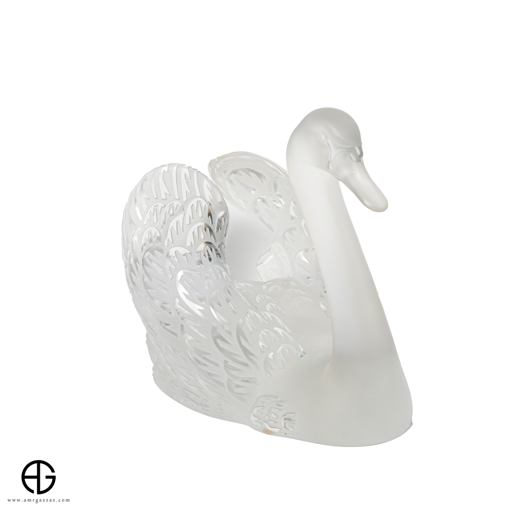 Lalique Swan Sculpture Head Up Clear