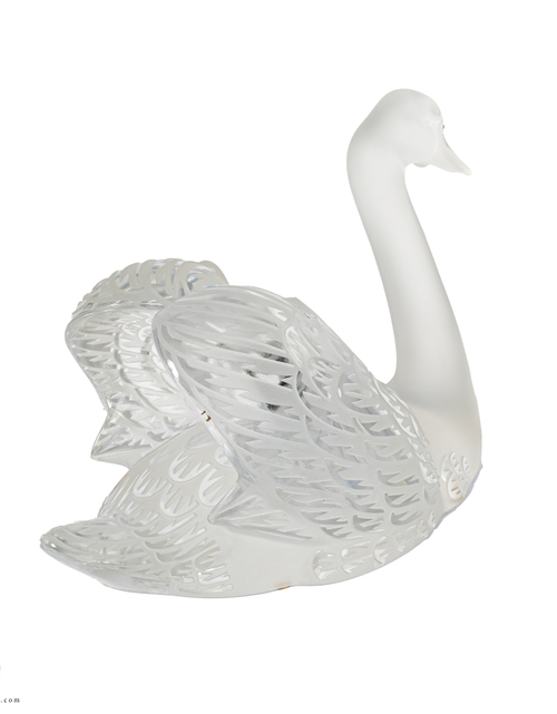 تحميل الصورة إلى عارض المعرض، Lalique Swan Sculpture Head Up Clear
