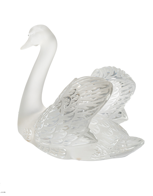 تحميل الصورة إلى عارض المعرض، Lalique Swan Sculpture Head Up Clear
