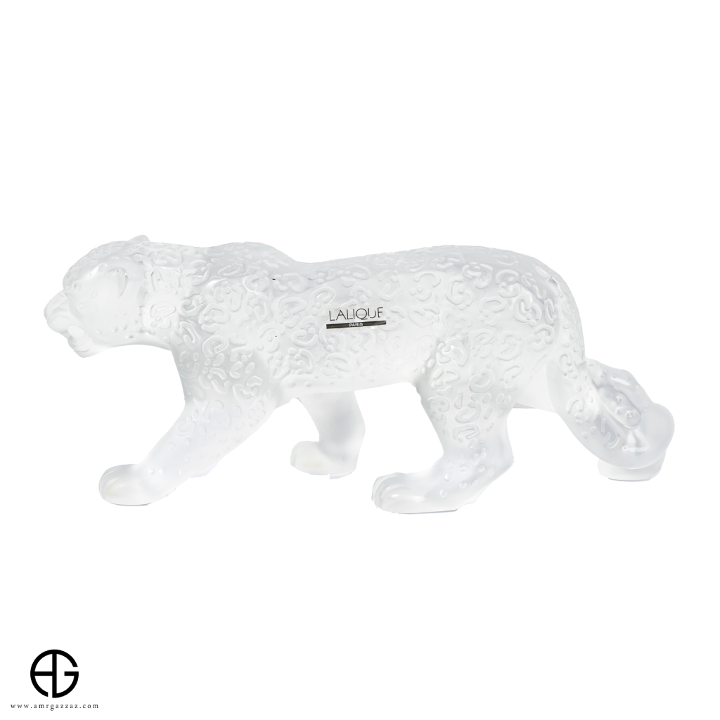 A Lalique Clear and Frosted Glass Rajah Jaguar