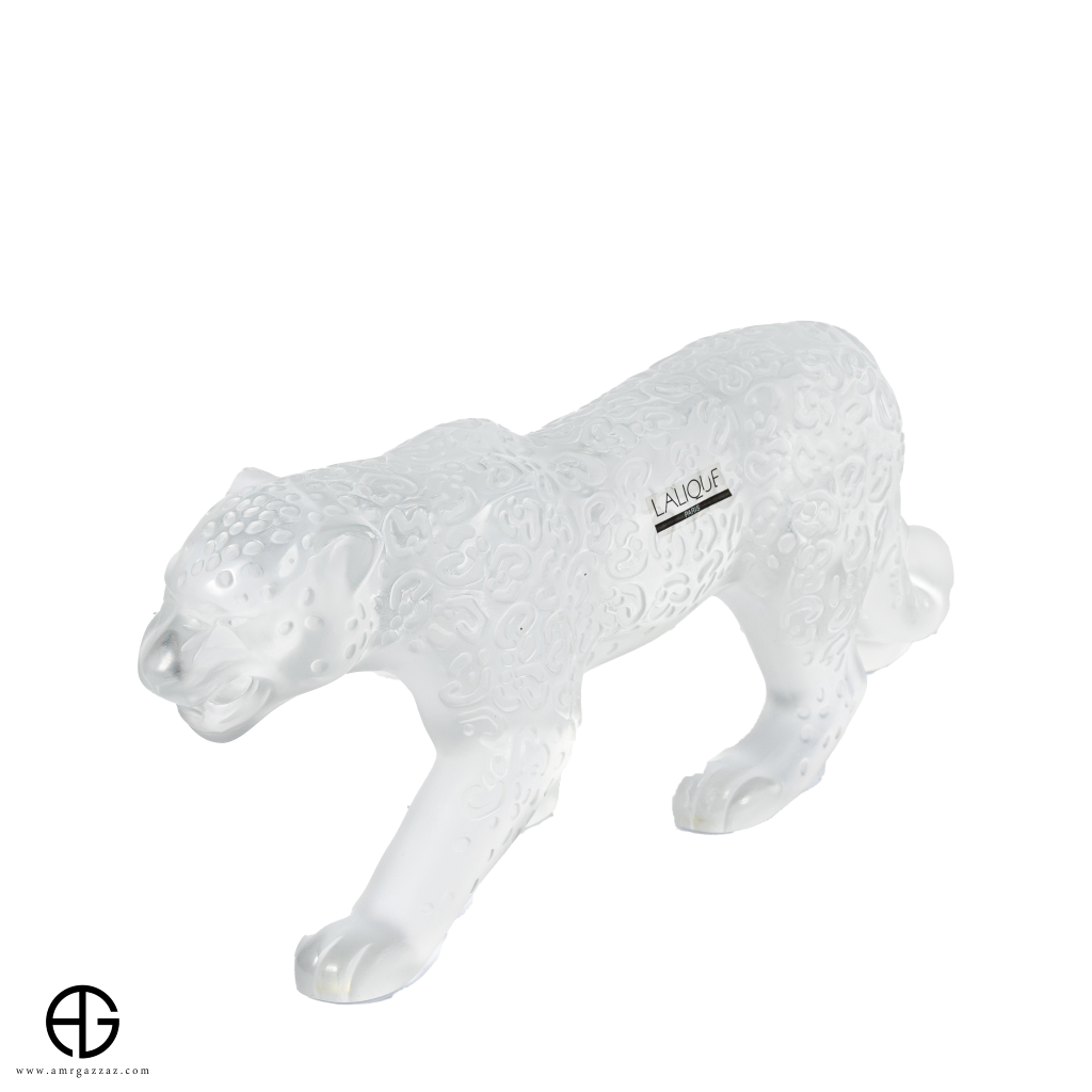 A Lalique Clear and Frosted Glass Rajah Jaguar