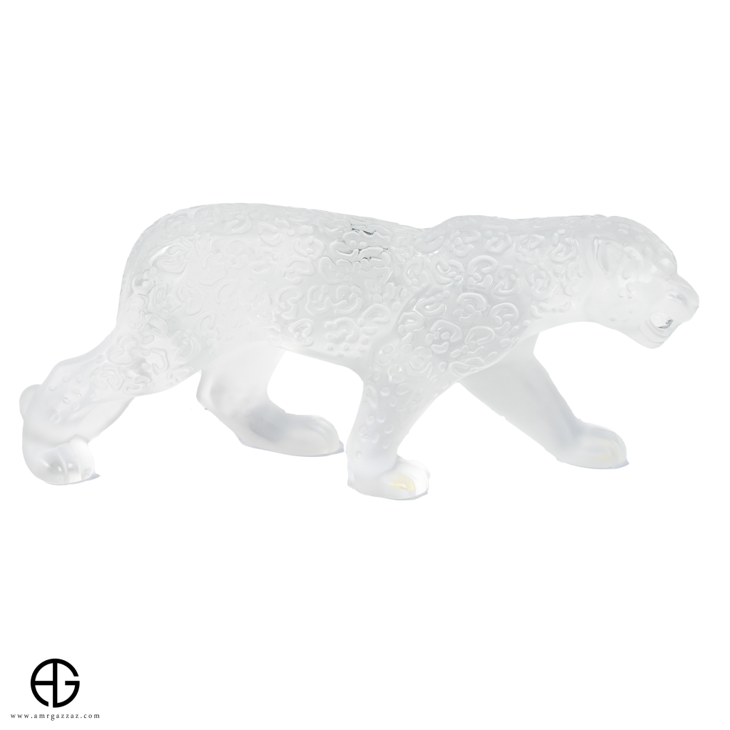 A Lalique Clear and Frosted Glass Rajah Jaguar