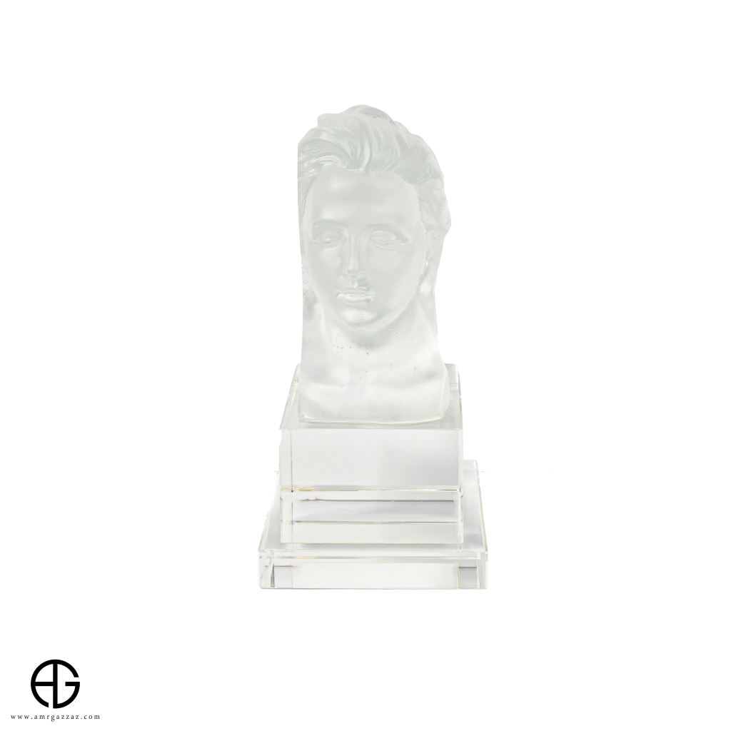 A PATE-DE-VERRE DOUBLE FACE GLASS SCULPTURE