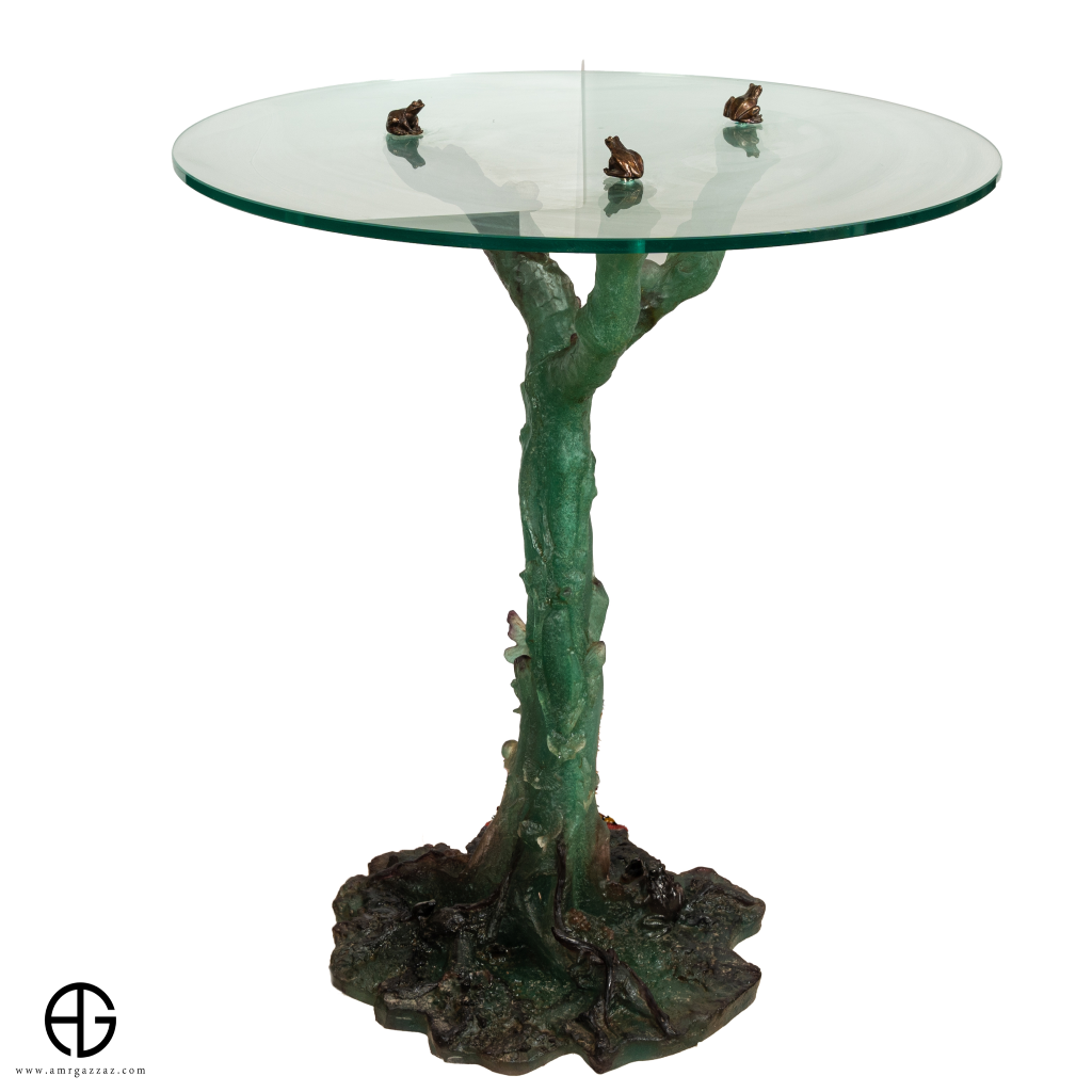 Daum France Pate-De-Verre Frog Table