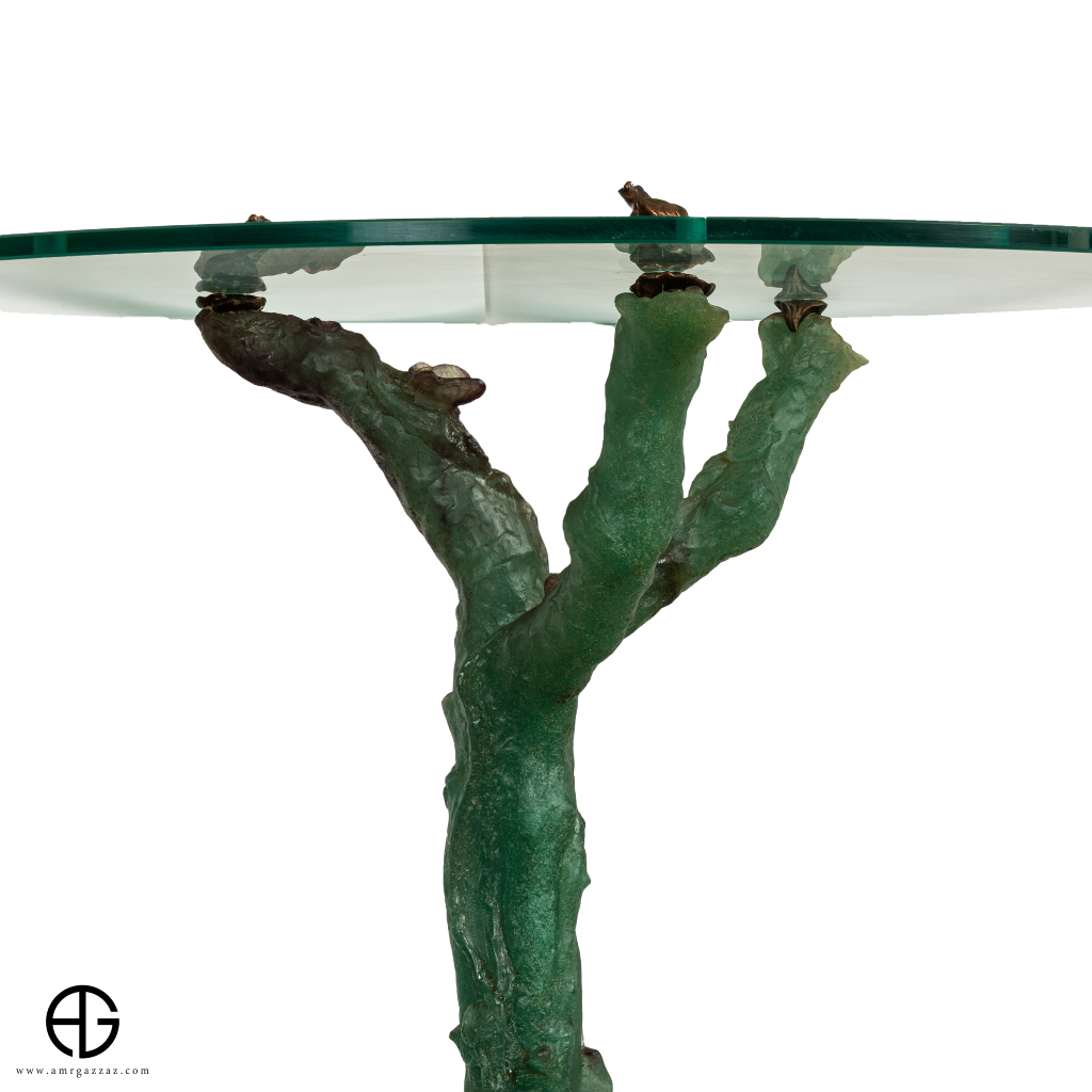 Daum France Pate-De-Verre Frog Table